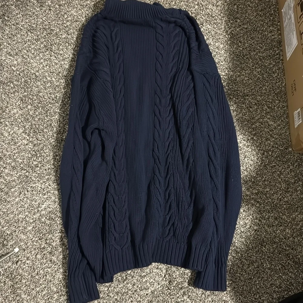 NWT! Banana Republic Navy Organic Cotton Cable-Knit Sweater - ALL TALL SIZES ♠️